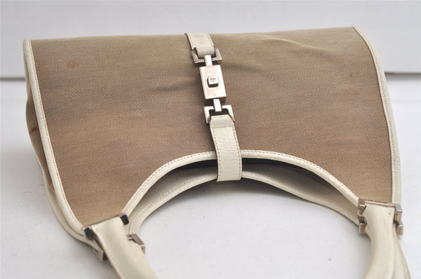 Authentic GUCCI Jackie Shoulder Hand Bag Canvas Leather 0021067 Beige 5948K