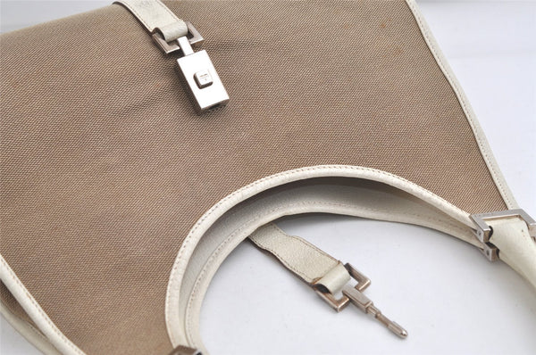 Authentic GUCCI Jackie Shoulder Hand Bag Canvas Leather 0021067 Beige 5948K