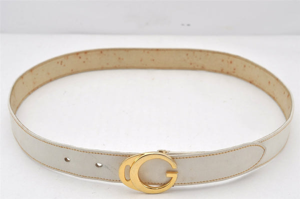 Authentic GUCCI Vintage Belt Leather Size 75cm 29.5" White 5949K