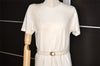 Authentic GUCCI Vintage Belt Leather Size 75cm 29.5" White 5949K