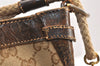Authentic GUCCI Vintage Shoulder Hand Bag Purse GG Canvas Leather Brown 5950K