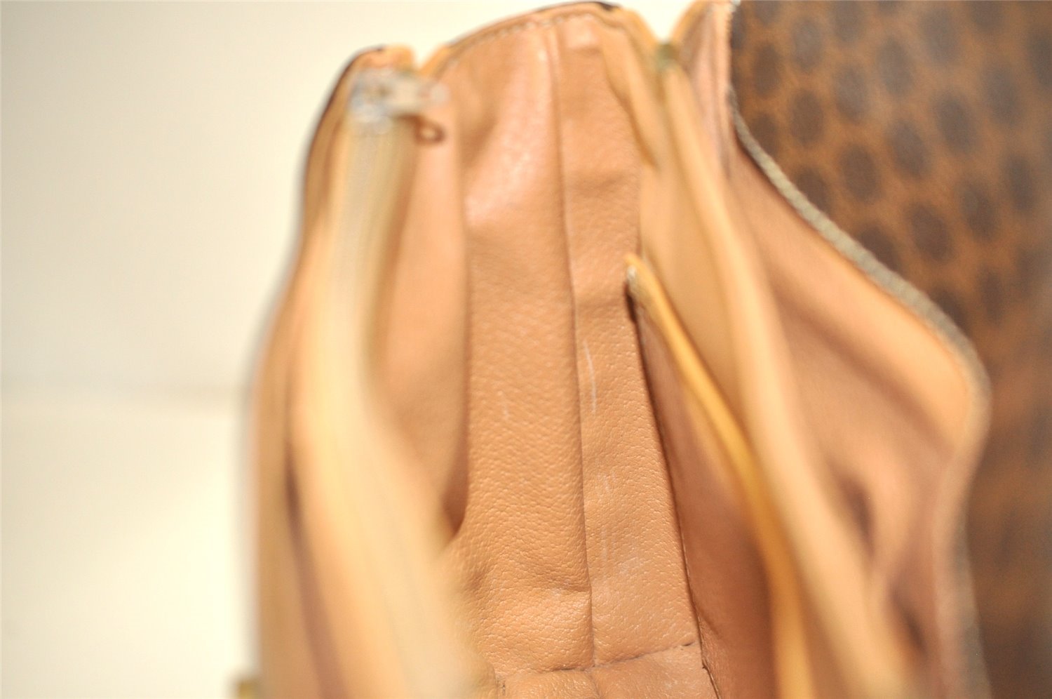 Authentic CELINE Macadam Blason Shoulder Cross Body Bag PVC Leather Brown 5951J