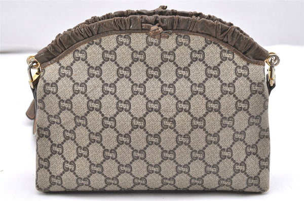 Authentic GUCCI GG Plus Shoulder Cross Body Bag PVC Leather Brown  5951K