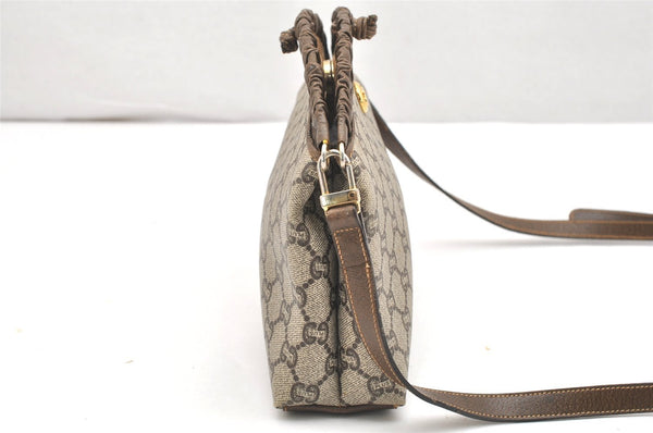 Authentic GUCCI GG Plus Shoulder Cross Body Bag PVC Leather Brown  5951K