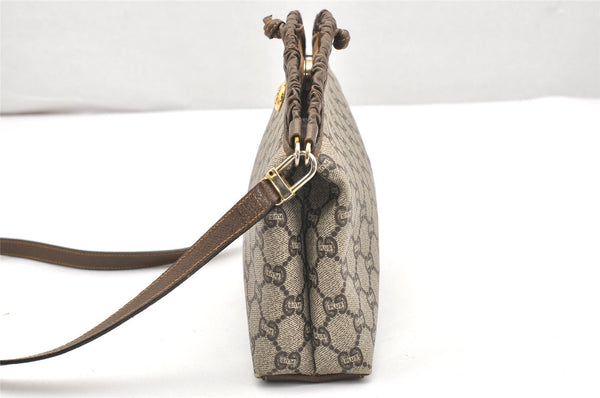 Authentic GUCCI GG Plus Shoulder Cross Body Bag PVC Leather Brown  5951K