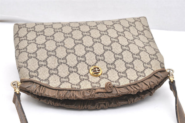 Authentic GUCCI GG Plus Shoulder Cross Body Bag PVC Leather Brown  5951K