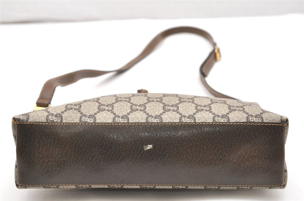 Authentic GUCCI GG Plus Shoulder Cross Body Bag PVC Leather Brown  5951K