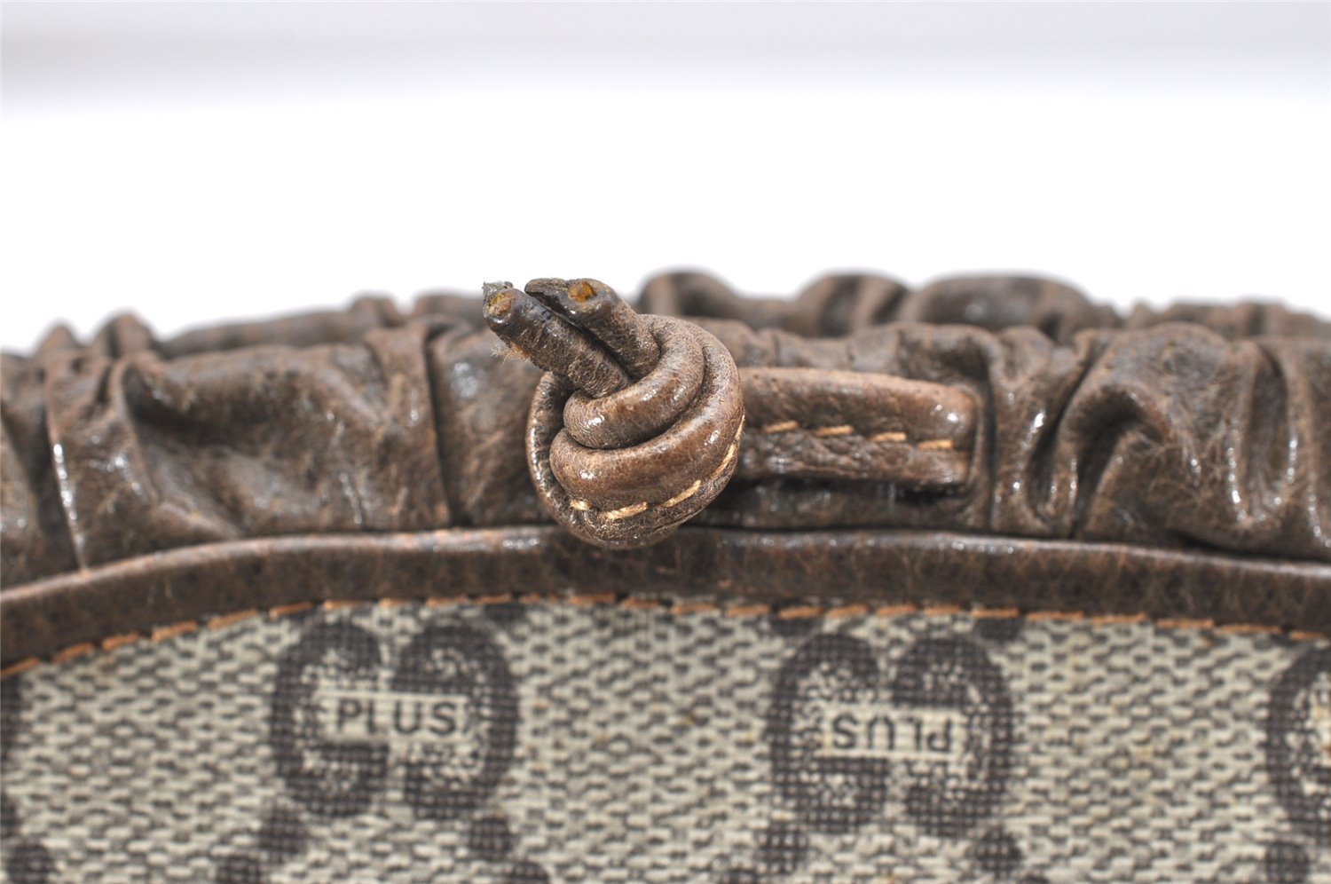Authentic GUCCI GG Plus Shoulder Cross Body Bag PVC Leather Brown  5951K