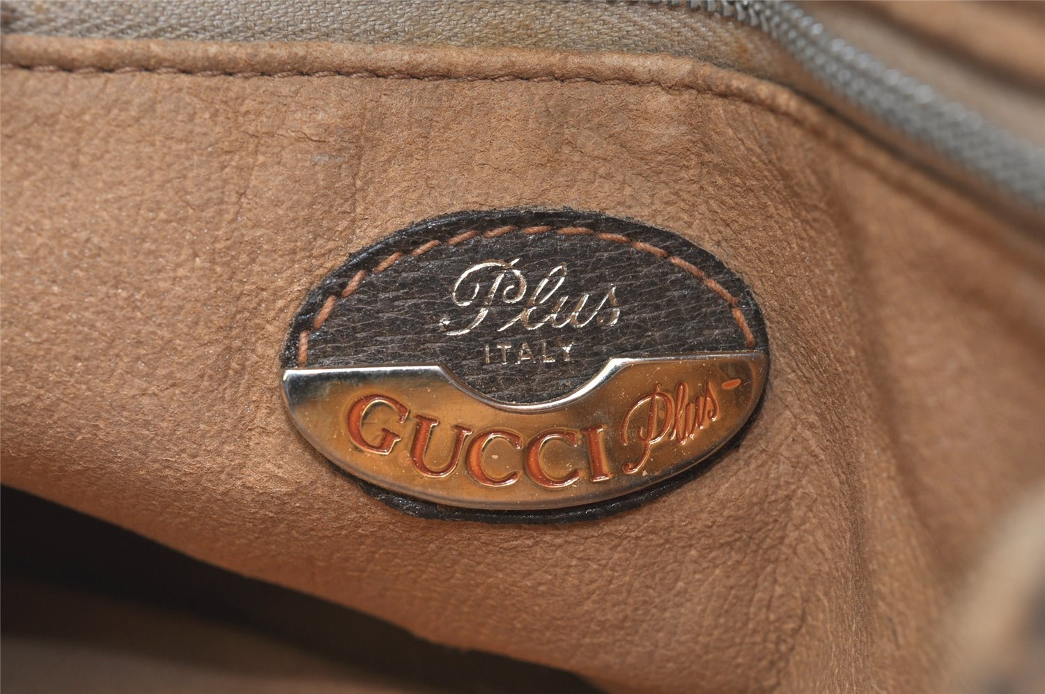 Authentic GUCCI GG Plus Shoulder Cross Body Bag PVC Leather Brown  5951K