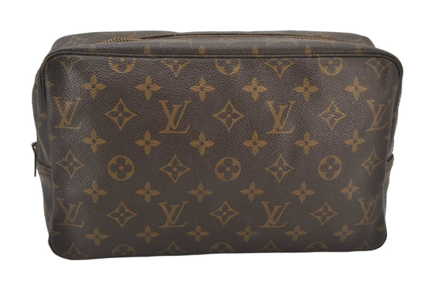 Auth Louis Vuitton Monogram Trousse Toilette 28 Clutch Hand Bag Old Model 5954K