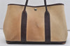 Authentic HERMES Garden Party MM Shoulder Tote Bag PVC Leather Beie 5955J