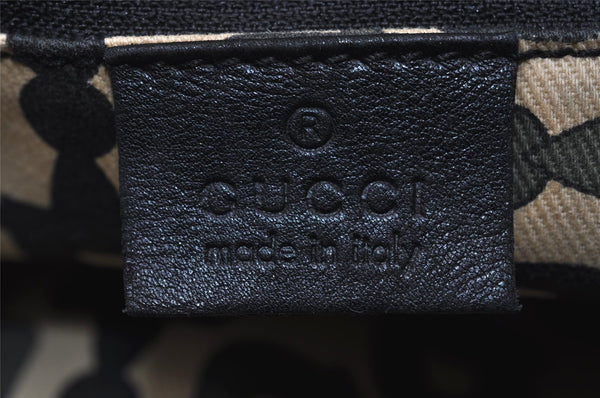 Authentic GUCCI Guccissima Abbey Shoulder Tote Bag GG Leather 141470 Black 5957I