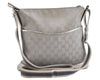 Authentic GUCCI Shoulder Cross Body Bag GG Canvas Leather 145857 Silver 5958J