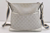 Authentic GUCCI Shoulder Cross Body Bag GG Canvas Leather 145857 Silver 5958J