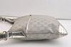Authentic GUCCI Shoulder Cross Body Bag GG Canvas Leather 145857 Silver 5958J