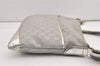 Authentic GUCCI Shoulder Cross Body Bag GG Canvas Leather 145857 Silver 5958J
