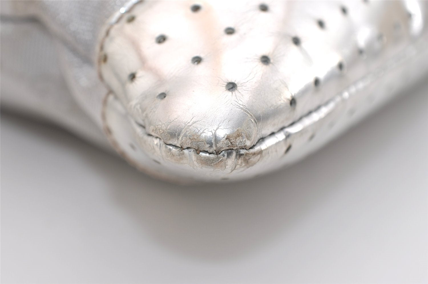 Authentic GUCCI Shoulder Cross Body Bag GG Canvas Leather 145857 Silver 5958J