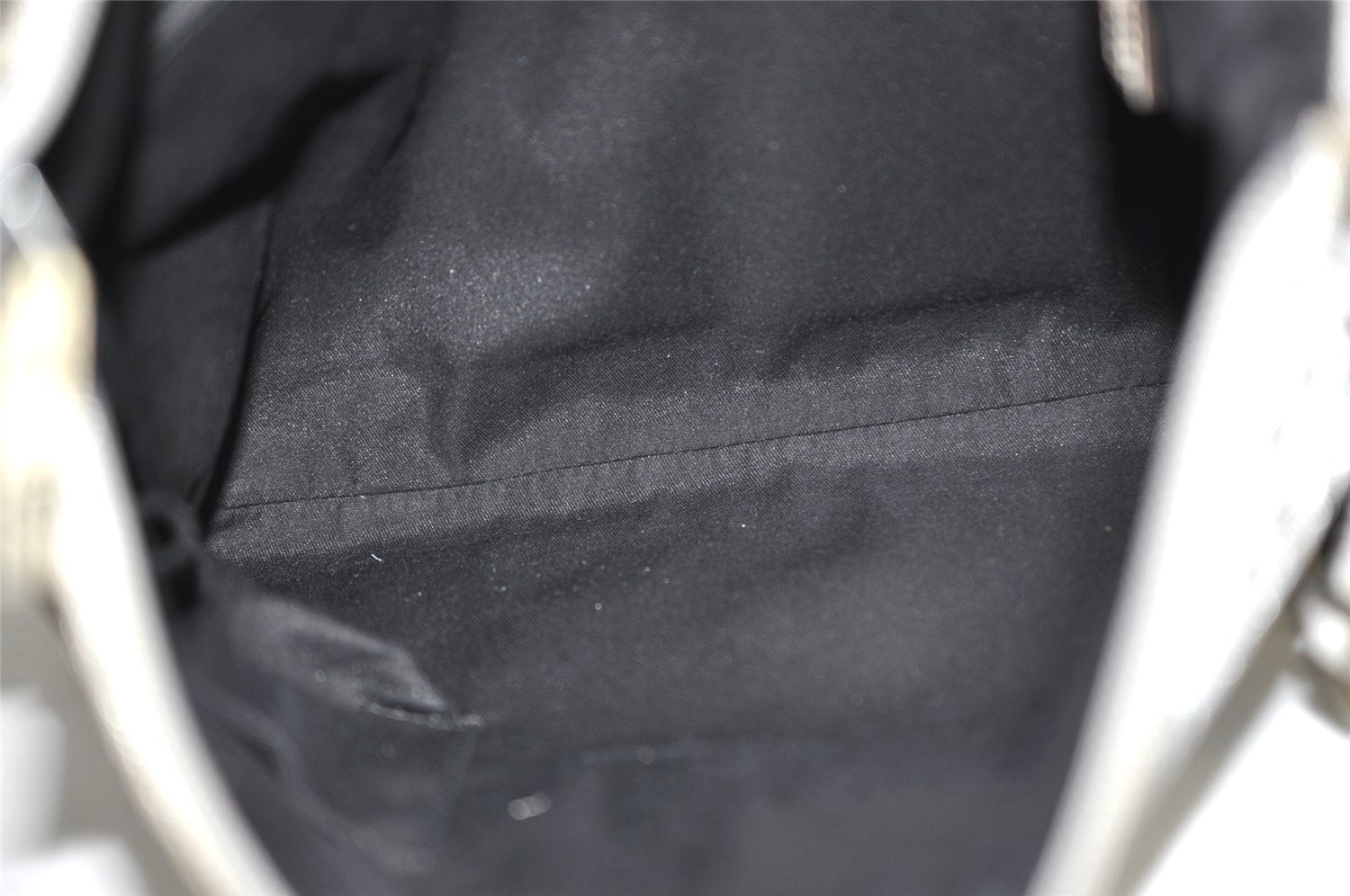 Authentic GUCCI Shoulder Cross Body Bag GG Canvas Leather 145857 Silver 5958J