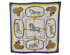 Authentic HERMES Carre 90 Scarf "GRAND APPARAT" Silk Blue 5959K