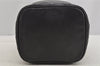 Authentic CHANEL Calf Skin Bicolore Vanity Hand Bag Purse Black CC Logo 5960J