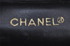 Authentic CHANEL Calf Skin Bicolore Vanity Hand Bag Purse Black CC Logo 5960J