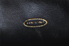 Authentic CHANEL Calf Skin Bicolore Vanity Hand Bag Purse Black CC Logo 5960J