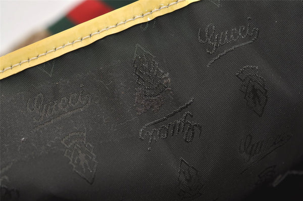 Authentic GUCCI Jolie Web Sherry Line Tote Bag GG Canvas Enamel Brown 5961J