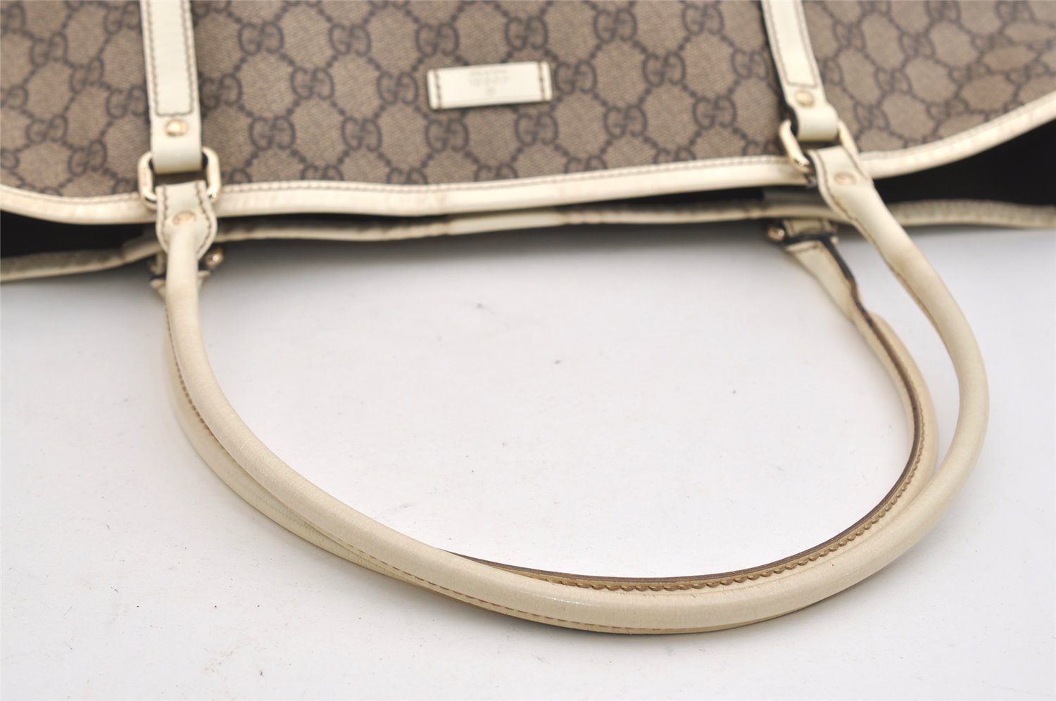 Authentic GUCCI Vintage Shoulder Hand Tote Bag GG PVC Enamel 197953 Brown 5962J