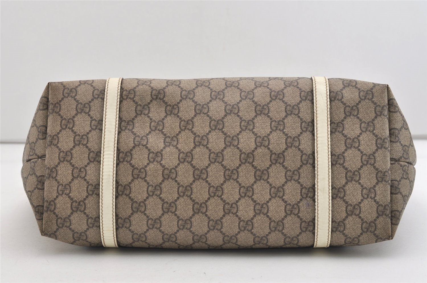 Authentic GUCCI Vintage Shoulder Hand Tote Bag GG PVC Enamel 197953 Brown 5962J