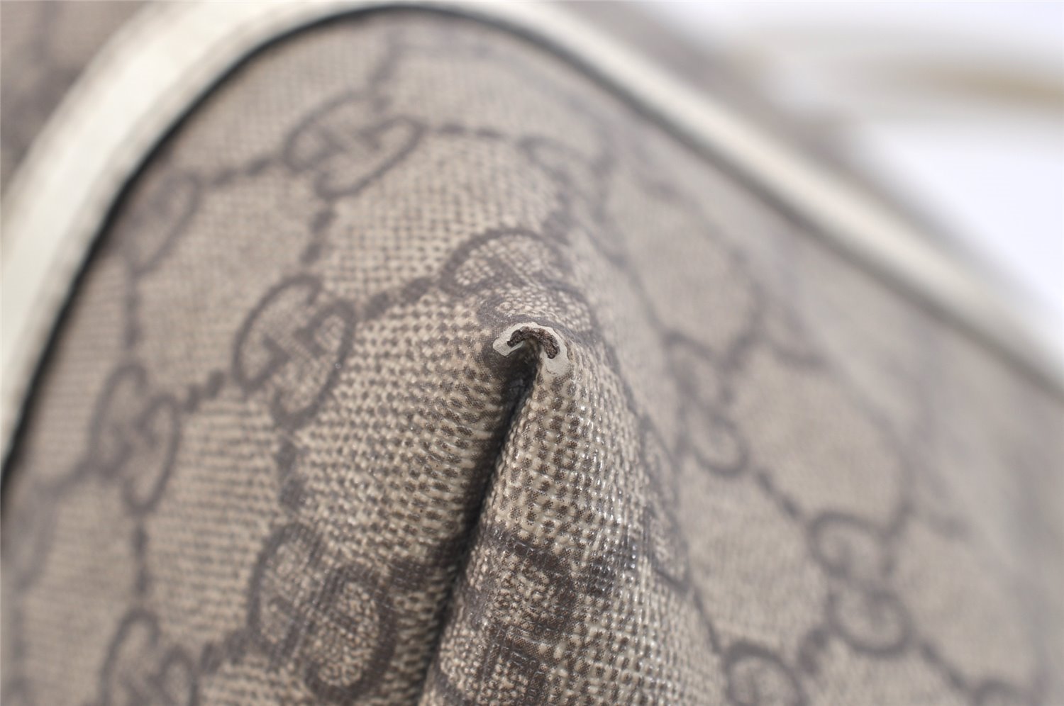 Authentic GUCCI Vintage Shoulder Hand Tote Bag GG PVC Enamel 197953 Brown 5962J