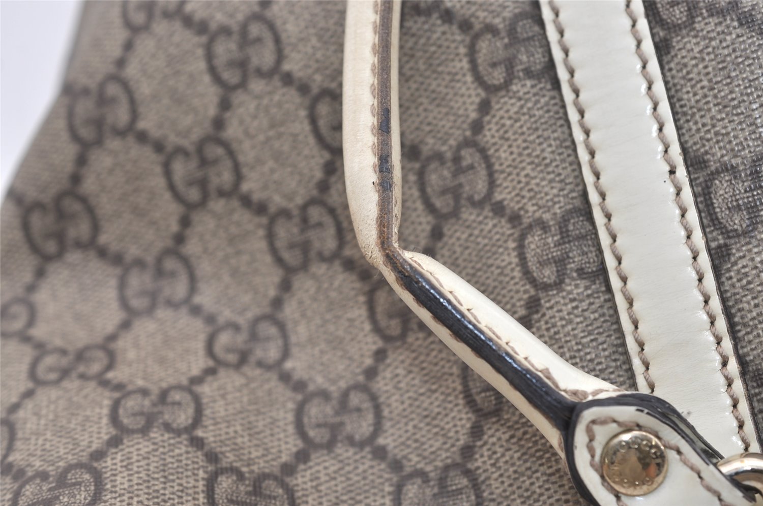 Authentic GUCCI Vintage Shoulder Hand Tote Bag GG PVC Enamel 197953 Brown 5962J