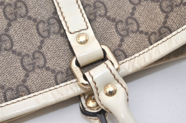 Authentic GUCCI Vintage Shoulder Hand Tote Bag GG PVC Enamel 197953 Brown 5962J