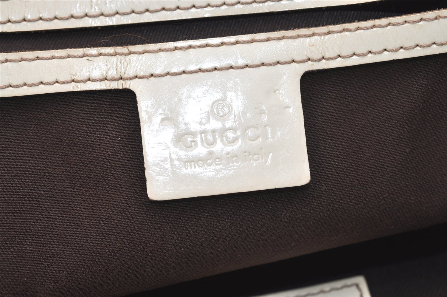 Authentic GUCCI Vintage Shoulder Hand Tote Bag GG PVC Enamel 197953 Brown 5962J