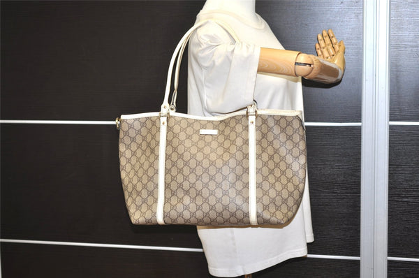 Authentic GUCCI Vintage Shoulder Hand Tote Bag GG PVC Enamel 197953 Brown 5962J