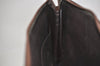 Auth CELINE C Macadam Carriage Pattern Clutch Bag Canvas Leather Brown 5964K