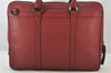 Authentic BURBERRY Vintage Leather 2Way Briefcase Business Bag Red 5966K