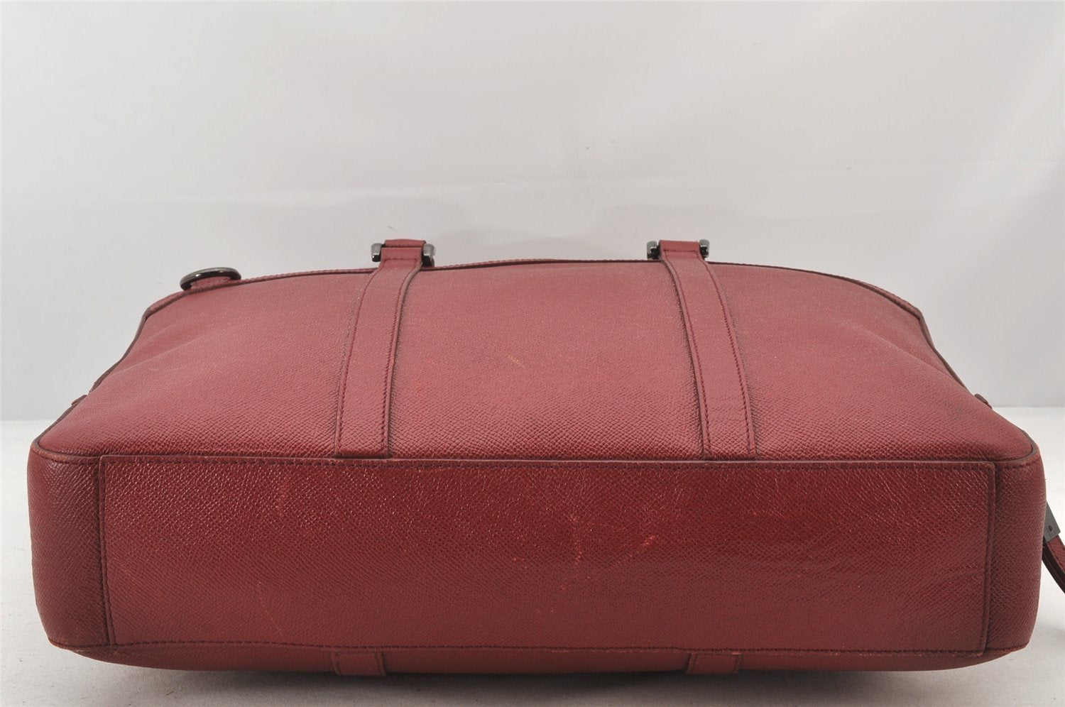 Authentic BURBERRY Vintage Leather 2Way Briefcase Business Bag Red 5966K