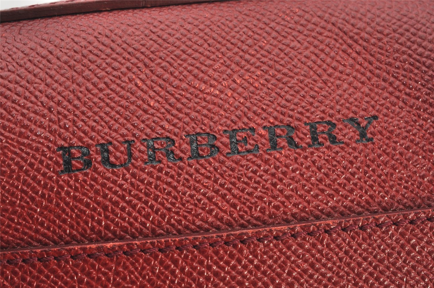 Authentic BURBERRY Vintage Leather 2Way Briefcase Business Bag Red 5966K