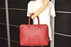 Authentic BURBERRY Vintage Leather 2Way Briefcase Business Bag Red 5966K