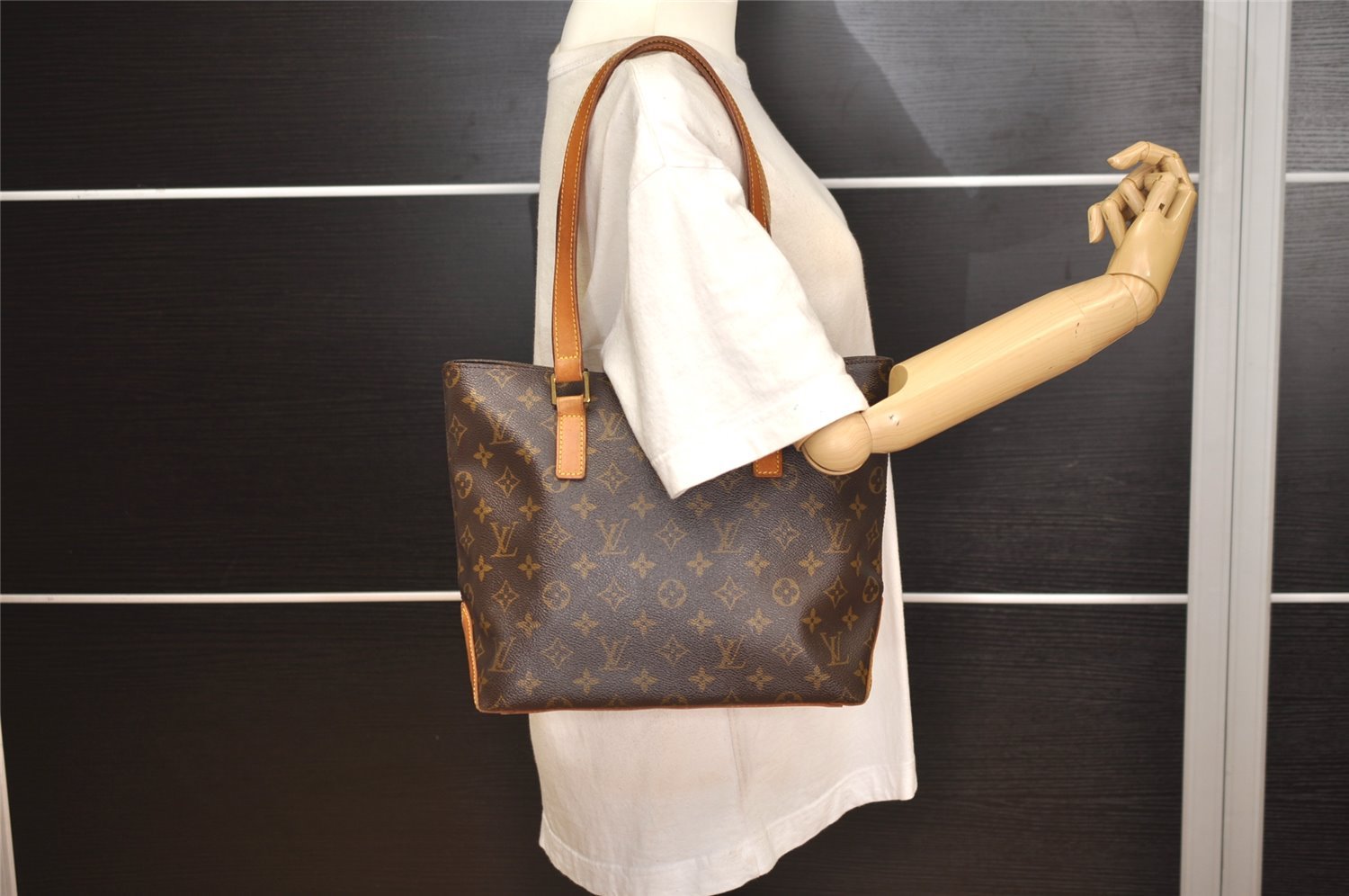 Authentic Louis Vuitton Monogram Cabas Piano Shoulder Tote Bag M51148 LV 5967J