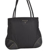 Authentic PRADA Vintage Nylon Tessuto Leather Shoulder Tote Bag Black 5969J