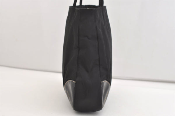 Authentic PRADA Vintage Nylon Tessuto Leather Shoulder Tote Bag Black 5969J