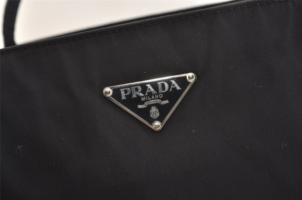 Authentic PRADA Vintage Nylon Tessuto Leather Shoulder Tote Bag Black 5969J