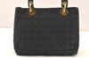 Authentic Christian Dior Lady Dior Canvas Nylon Hand Bag Purse Black CD 5969K