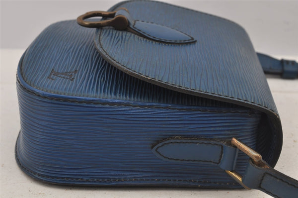 Auth Louis Vuitton Epi Saint Cloud PM Shoulder Cross Bag Blue M52195 LV 5971J