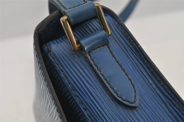 Auth Louis Vuitton Epi Saint Cloud PM Shoulder Cross Bag Blue M52195 LV 5971J