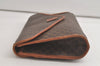 Auth CELINE Macadam Blason 2Way Clutch Shoulder Bag PVC Leather Brown Junk 5971K