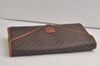 Auth CELINE Macadam Blason 2Way Clutch Shoulder Bag PVC Leather Brown Junk 5971K