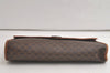 Auth CELINE Macadam Blason 2Way Clutch Shoulder Bag PVC Leather Brown Junk 5971K