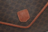 Auth CELINE Macadam Blason 2Way Clutch Shoulder Bag PVC Leather Brown Junk 5971K